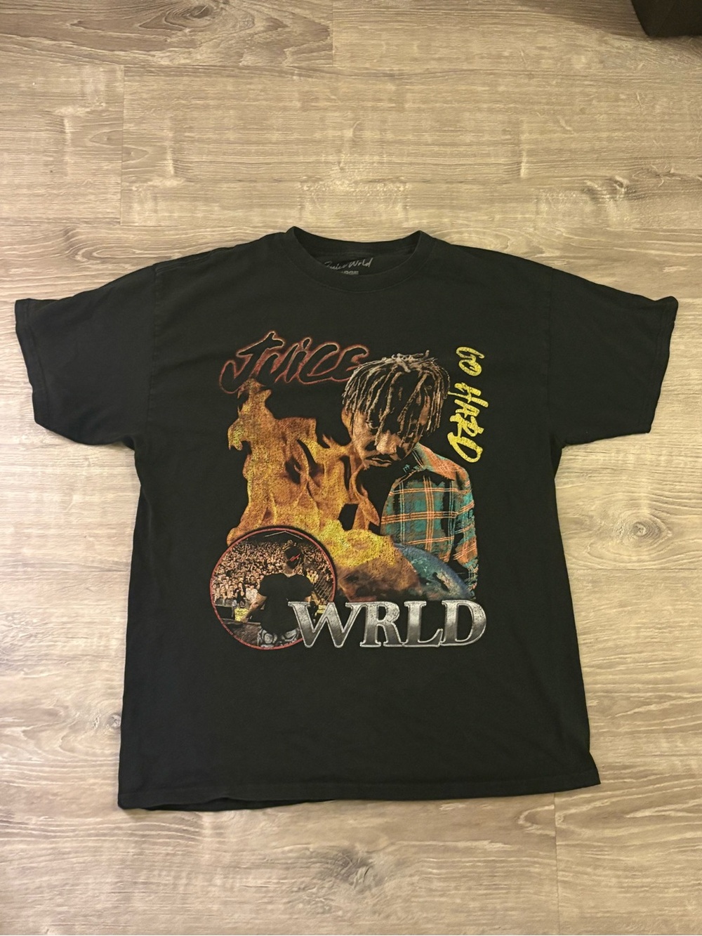Juice wrld Band Tee with Flame Design